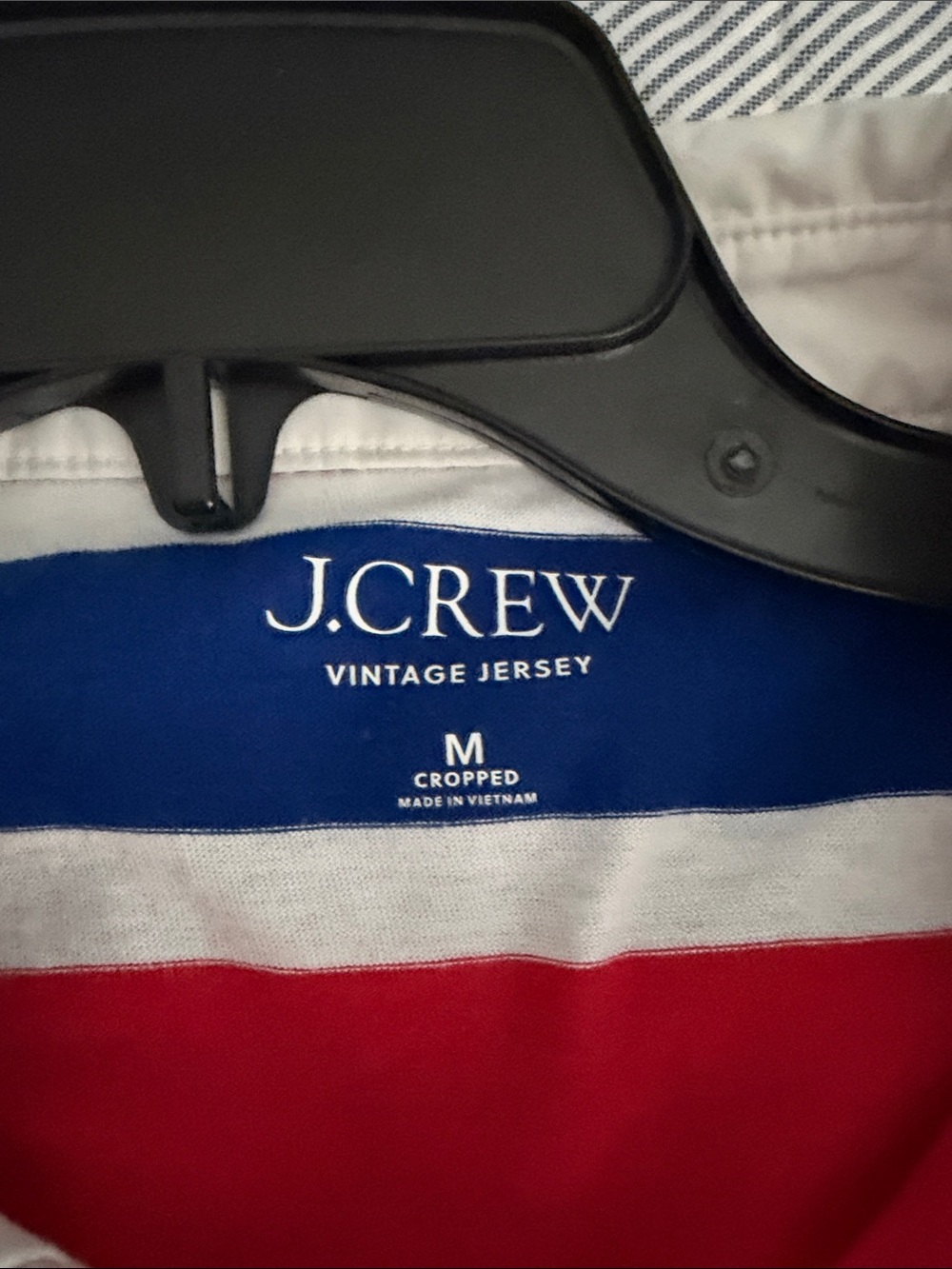 J. Crew Red, White & Navy Striped Polo with Lace Collar - Picture 2 of 2